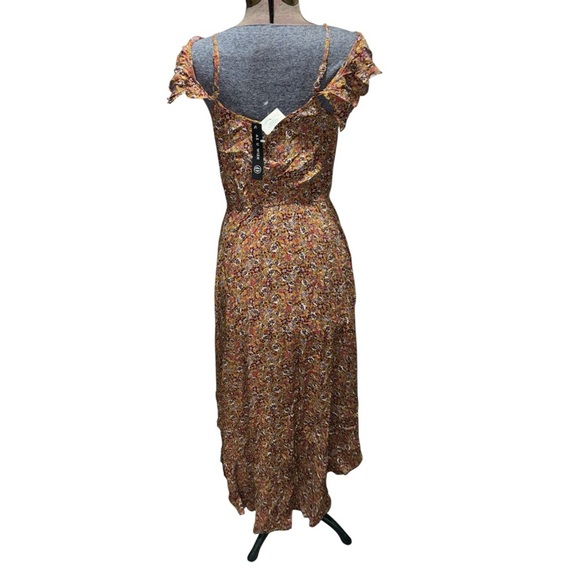 As U Wish Floral Off-Shoulder Dress - Orange and White - Picture 2 of 4